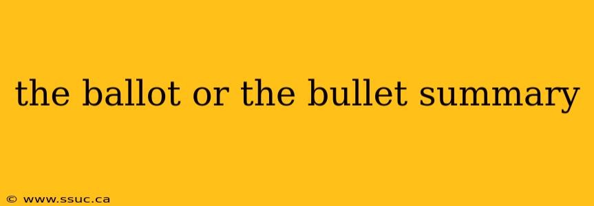 the ballot or the bullet summary