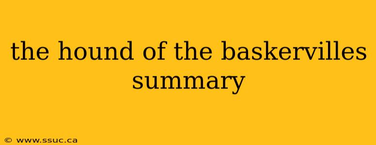 the hound of the baskervilles summary