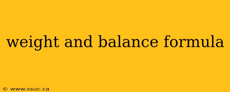 weight and balance formula