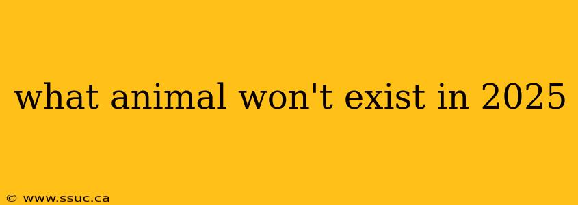 what animal won't exist in 2025