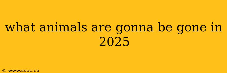 what animals are gonna be gone in 2025