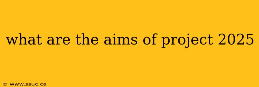 what are the aims of project 2025