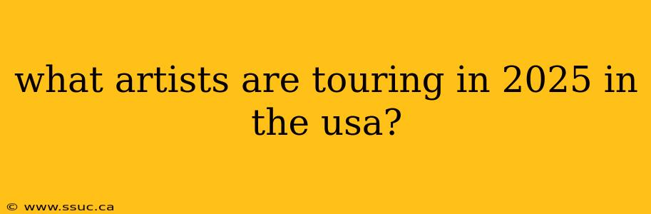 what artists are touring in 2025 in the usa?