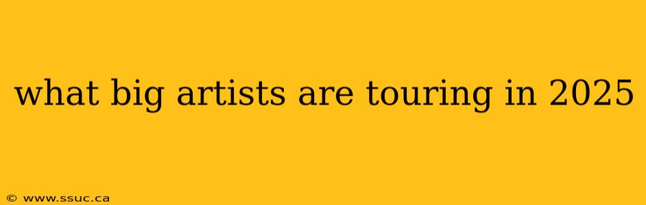 what big artists are touring in 2025
