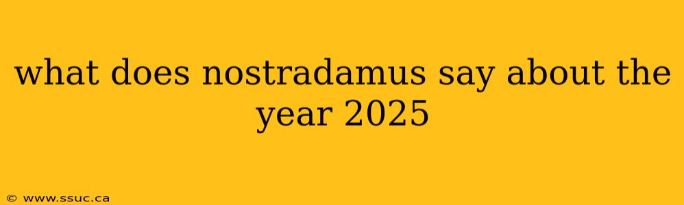 what does nostradamus say about the year 2025