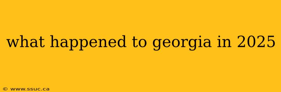 what happened to georgia in 2025