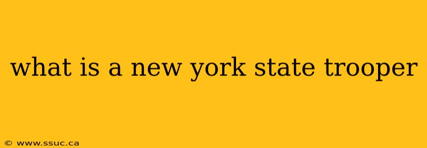 what is a new york state trooper