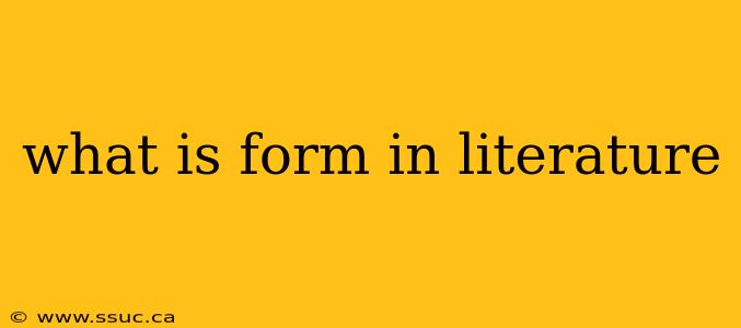 what is form in literature
