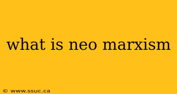 what is neo marxism