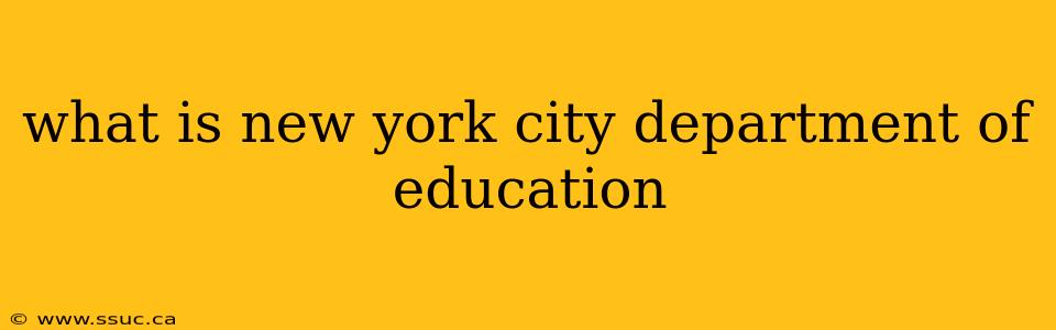 what is new york city department of education