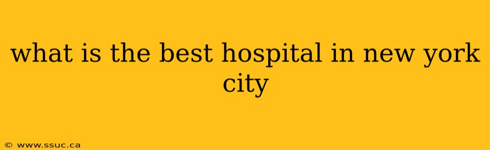 what is the best hospital in new york city