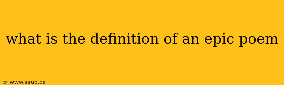 what is the definition of an epic poem
