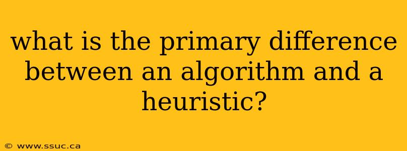 what is the primary difference between an algorithm and a heuristic?