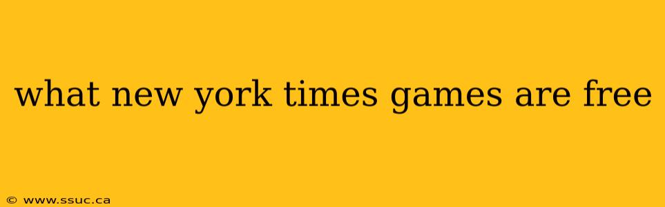 what new york times games are free