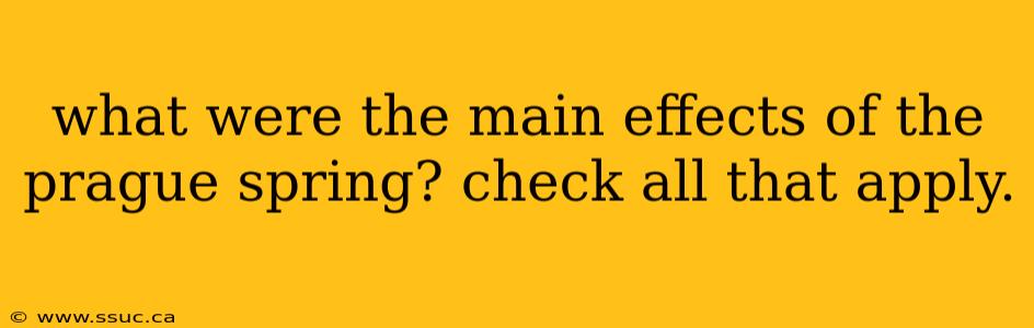 what were the main effects of the prague spring? check all that apply.