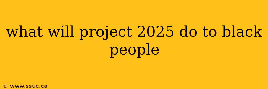 what will project 2025 do to black people