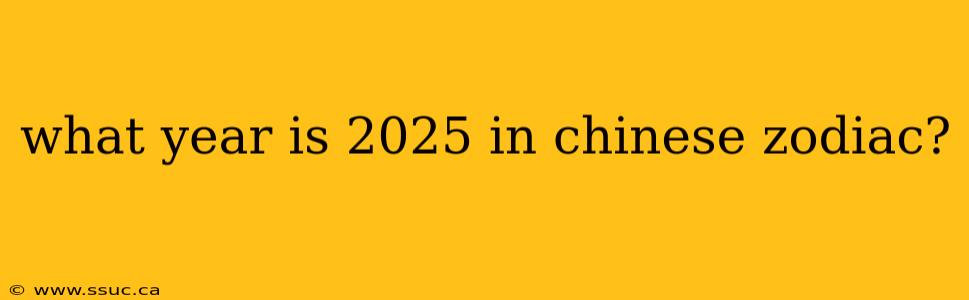 what year is 2025 in chinese zodiac?