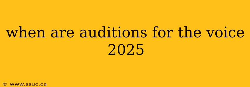 when are auditions for the voice 2025