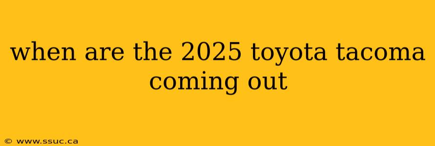 when are the 2025 toyota tacoma coming out