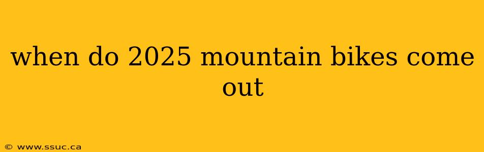 when do 2025 mountain bikes come out
