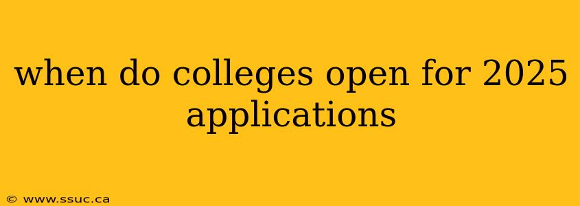 when do colleges open for 2025 applications