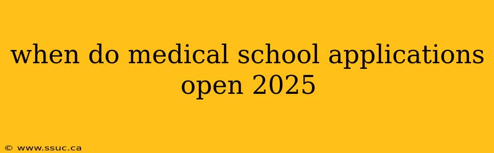 when do medical school applications open 2025