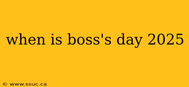 when is boss's day 2025