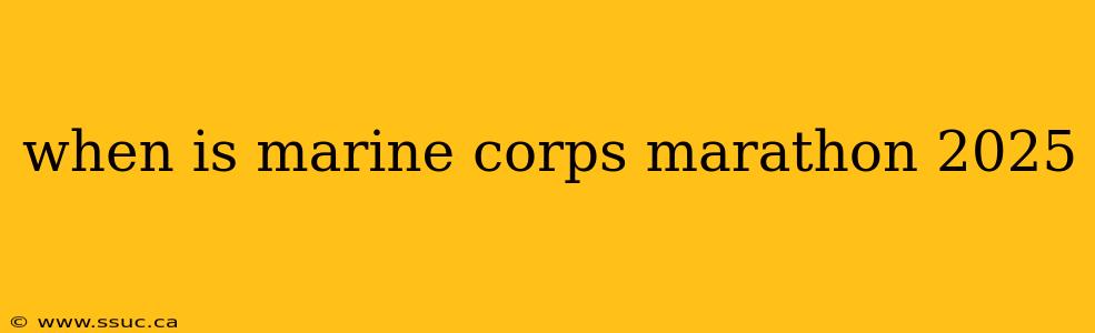 when is marine corps marathon 2025