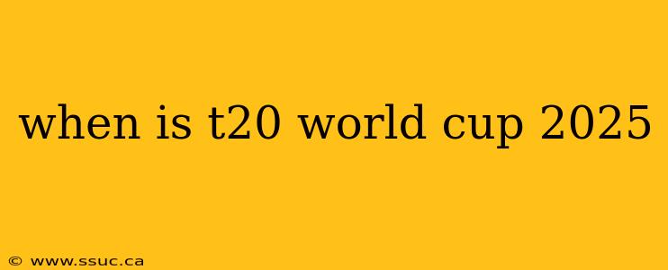 when is t20 world cup 2025