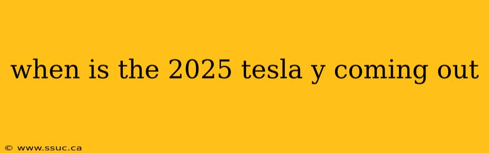 when is the 2025 tesla y coming out