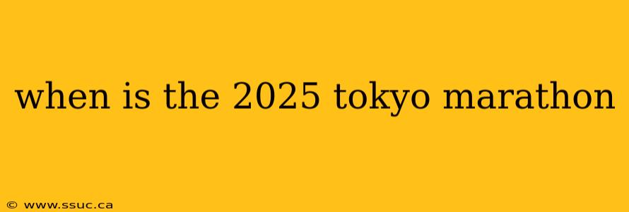 when is the 2025 tokyo marathon
