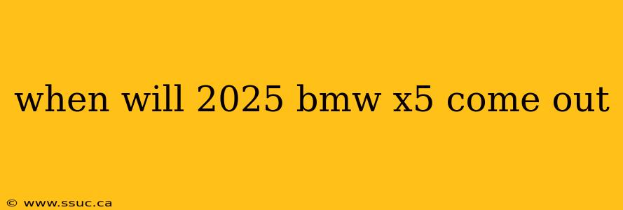 when will 2025 bmw x5 come out