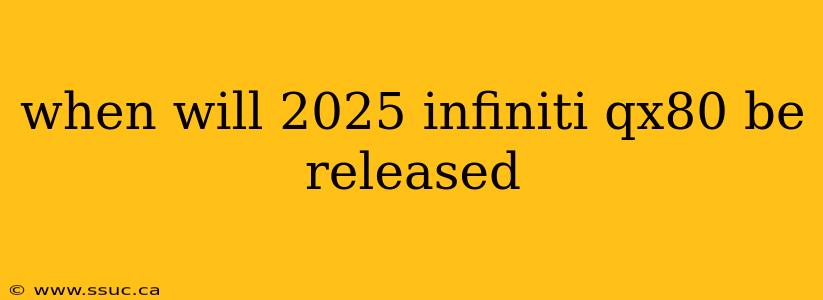 when will 2025 infiniti qx80 be released