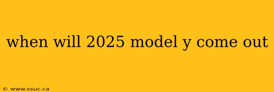 when will 2025 model y come out