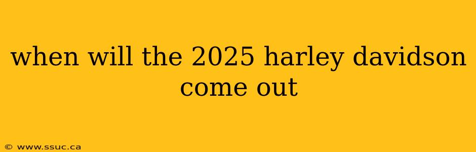 when will the 2025 harley davidson come out