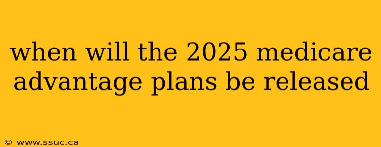 when will the 2025 medicare advantage plans be released