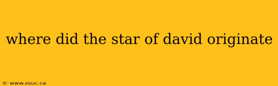 where did the star of david originate