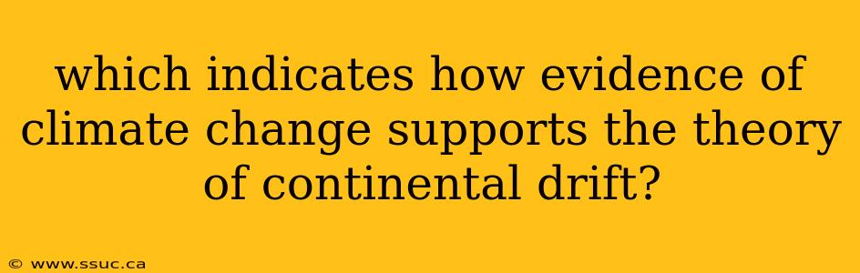 which indicates how evidence of climate change supports the theory of continental drift?