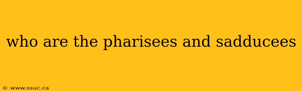 who are the pharisees and sadducees