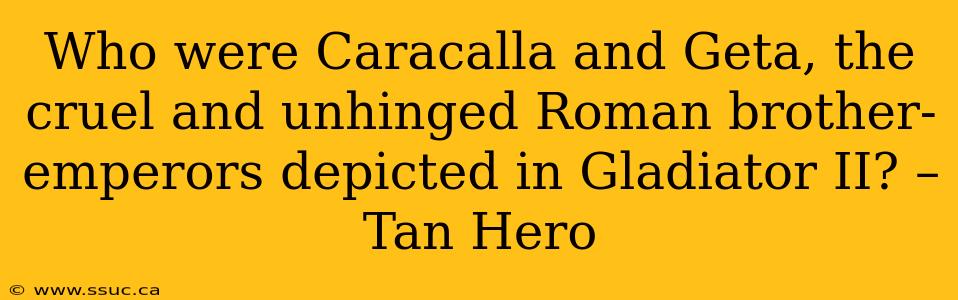 Who were Caracalla and Geta, the cruel and unhinged Roman brother-emperors depicted in Gladiator II? – Tan Hero