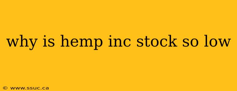 why is hemp inc stock so low
