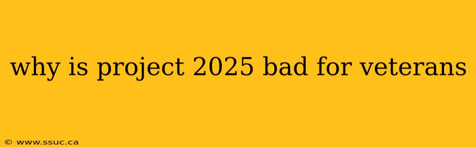 why is project 2025 bad for veterans