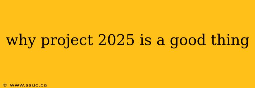 why project 2025 is a good thing