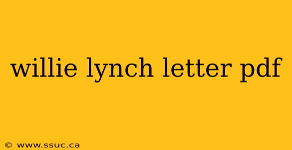willie lynch letter pdf