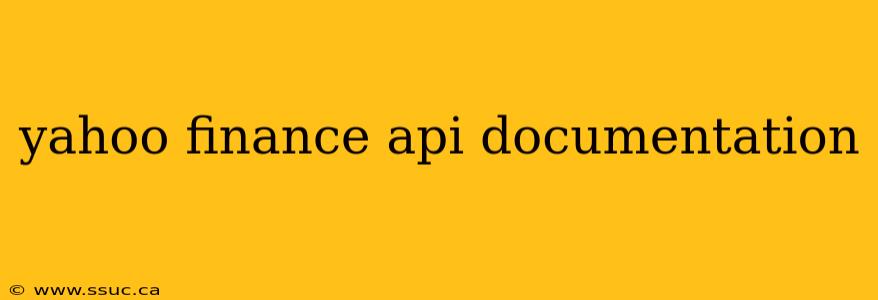yahoo finance api documentation